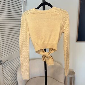 Tularosa open-back knit cropped sweater top